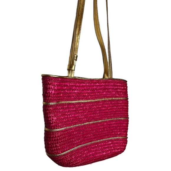 Vintage Handbags - Vintage‎ Worthington Pink Straw Purse